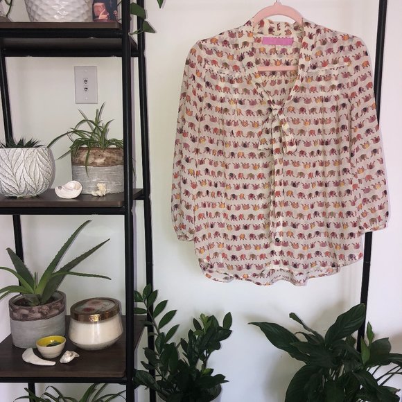 Under Skies for Anthropologie Elephant Blouse - Picture 1 of 6